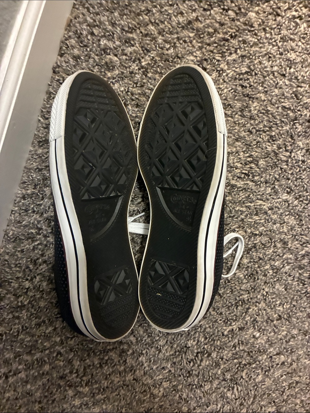 Converse Low-Top Black Canvas Sneakers with White Toe Cap - Picture 5 of 6